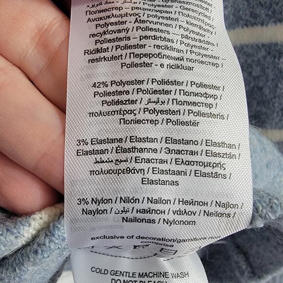 Nordsteoms Vera Moda V Neck Long Sleeve Sweater SOFT Blue Striped Womens S NWT - Picture 6 of 9